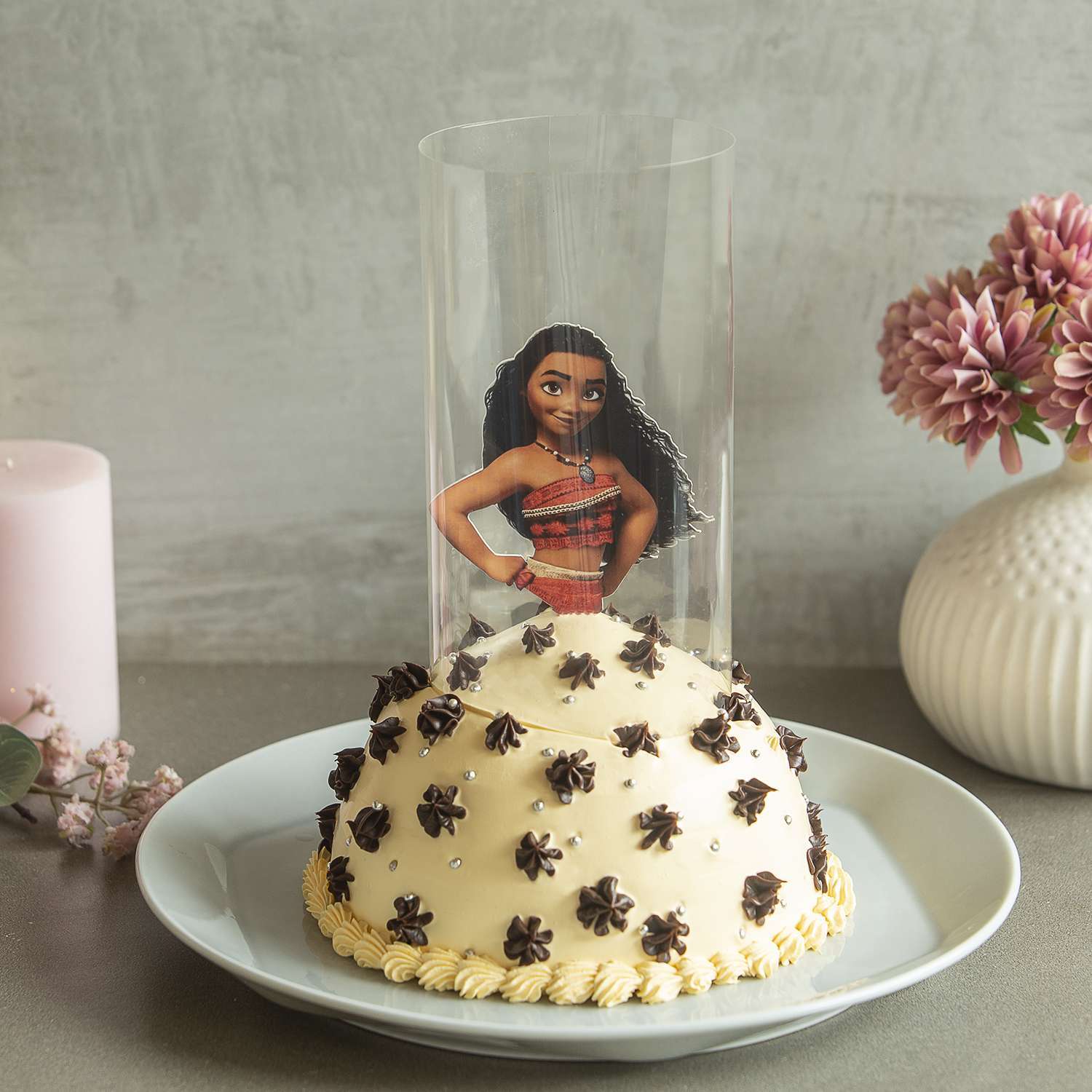 Moanna In Green Dress Pull Me Up Cake (Eggless) | Ovenfresh